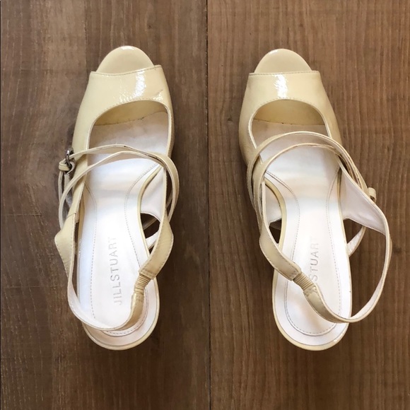 Jill Stuart Cream Leather Sandals Size 8 1/2 M - Picture 3 of 7